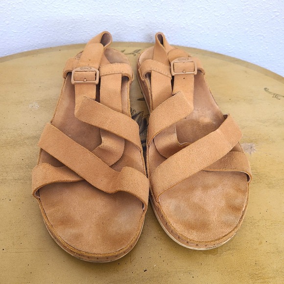 Chaco Wayfarer US 11 Tan Brown Soft Leather Strappy Sandals Boho Casual Beachy - Picture 3 of 10